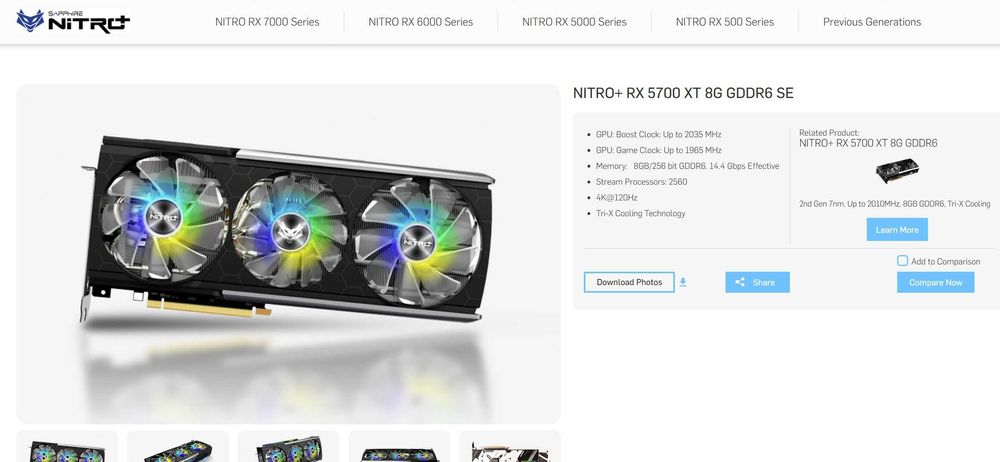 Placa video Sapphire RX 5700 XT NITRO+ Special ed 8GB GDDR6 256-bit