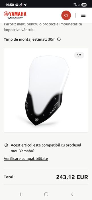 Parbriz înalt yamaha x max 125 300 400