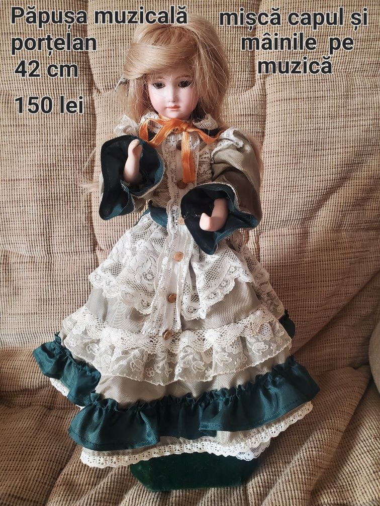 Păpuși porțelan muzicale,îngerași,clauni,vrăjitoare