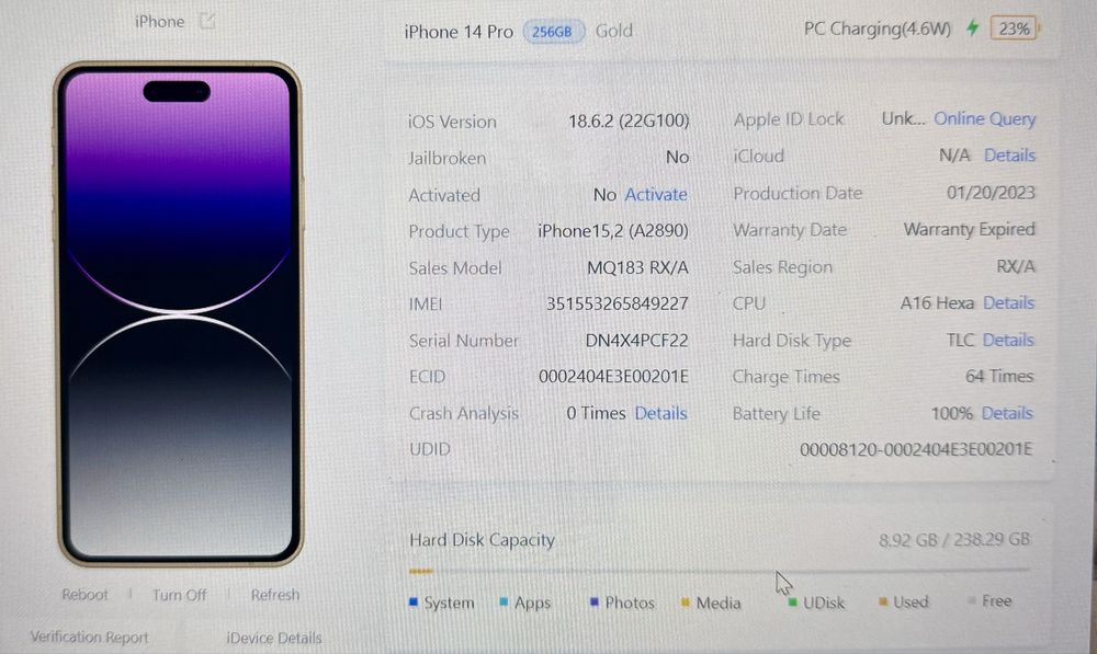 Iphone 14 Pro 256Gb Заключен с Icloud