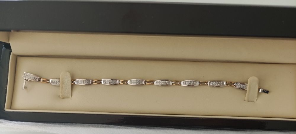 Bratara platina si aur 14k cu diamante 2ct