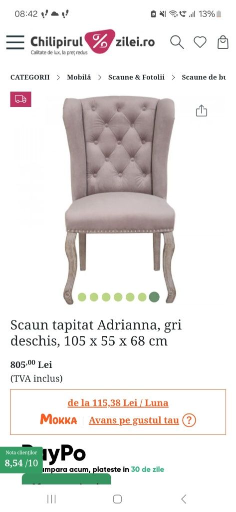 Scaune living catifea