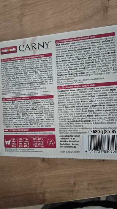 Mancare de pisici Animonda Carny Multipack 7 x 85 g