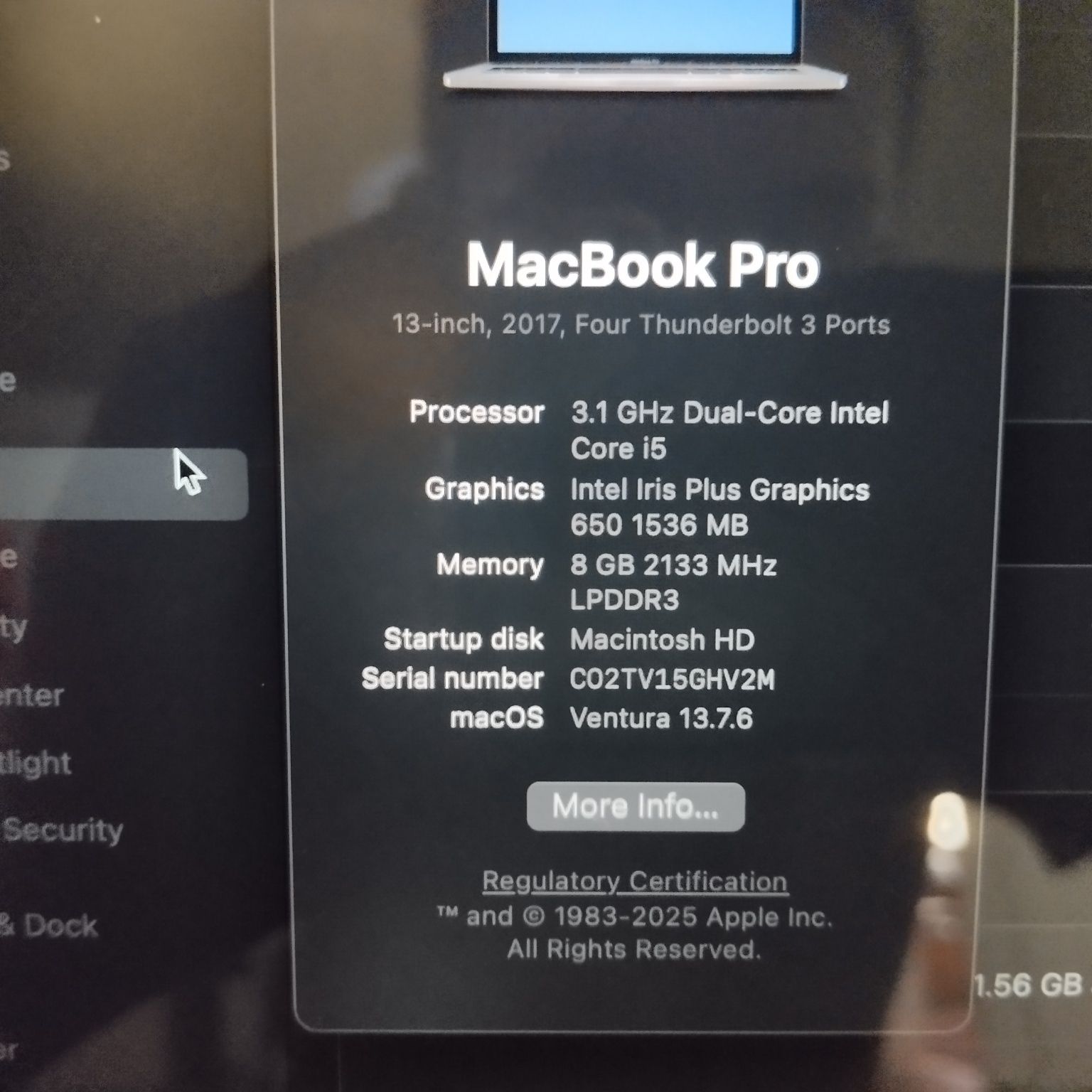 Macbook pro 13 2017 +touch bar