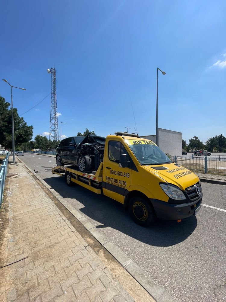 Tractari auto A1 A2 A3 DN1 transport dube utilaje rulote Platforma