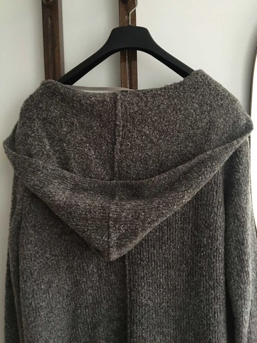 Дамско манто,марка H&M, букле, сив меланж, спортно-елегантно, размер L