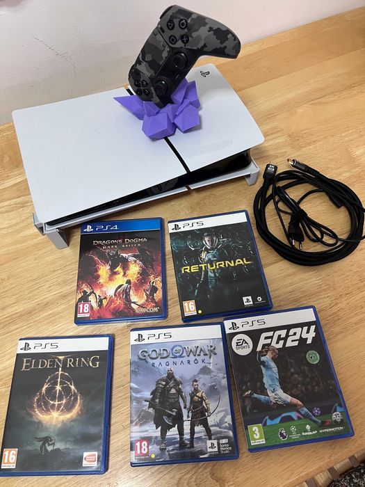 PlayStation 5 slim - disk edition + 5 jocuri