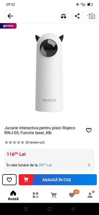 Jucărie interactiva pt pisici rojeco laser