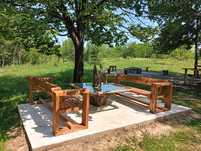 Set bănci de gradina din lemn rustice