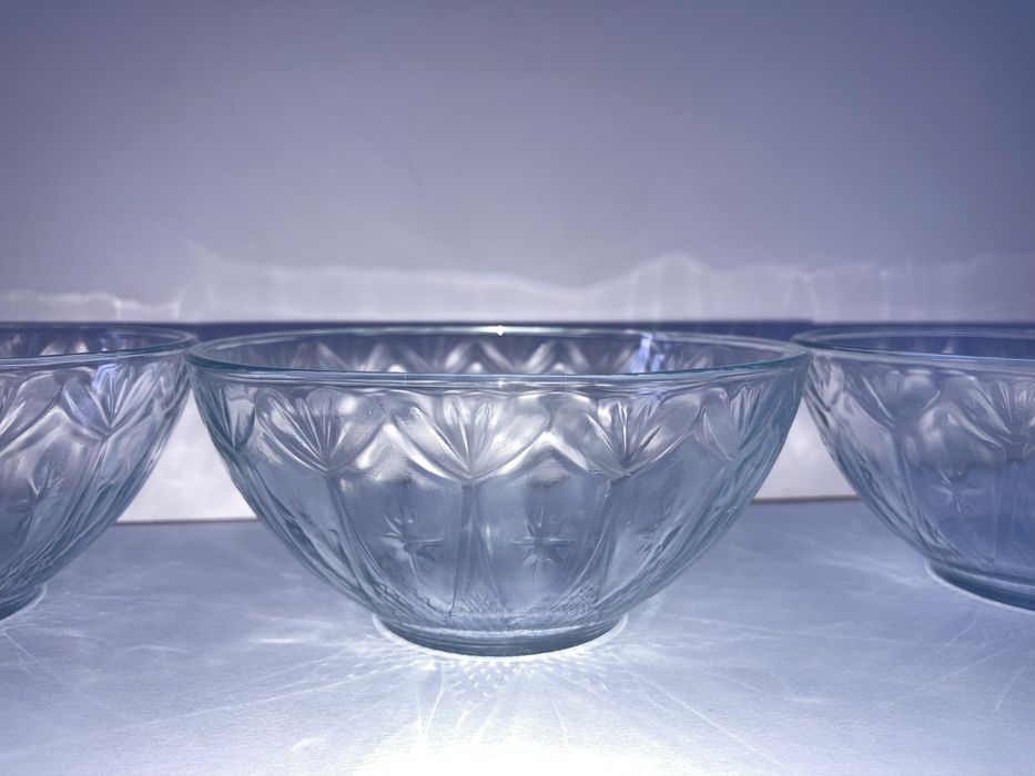 Set 6 boluri / vase de sticla transparente