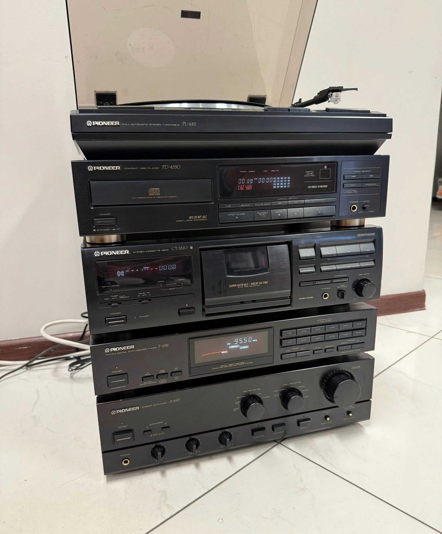 Ретро аудио система сет PIONEER - усилвател, дек, cd, тунер и грамофон