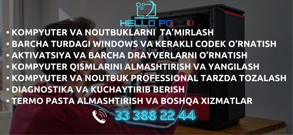 WINDOWS(7,8.1,10,11 Pro) va Barcha Driverlar,Codek,Office
