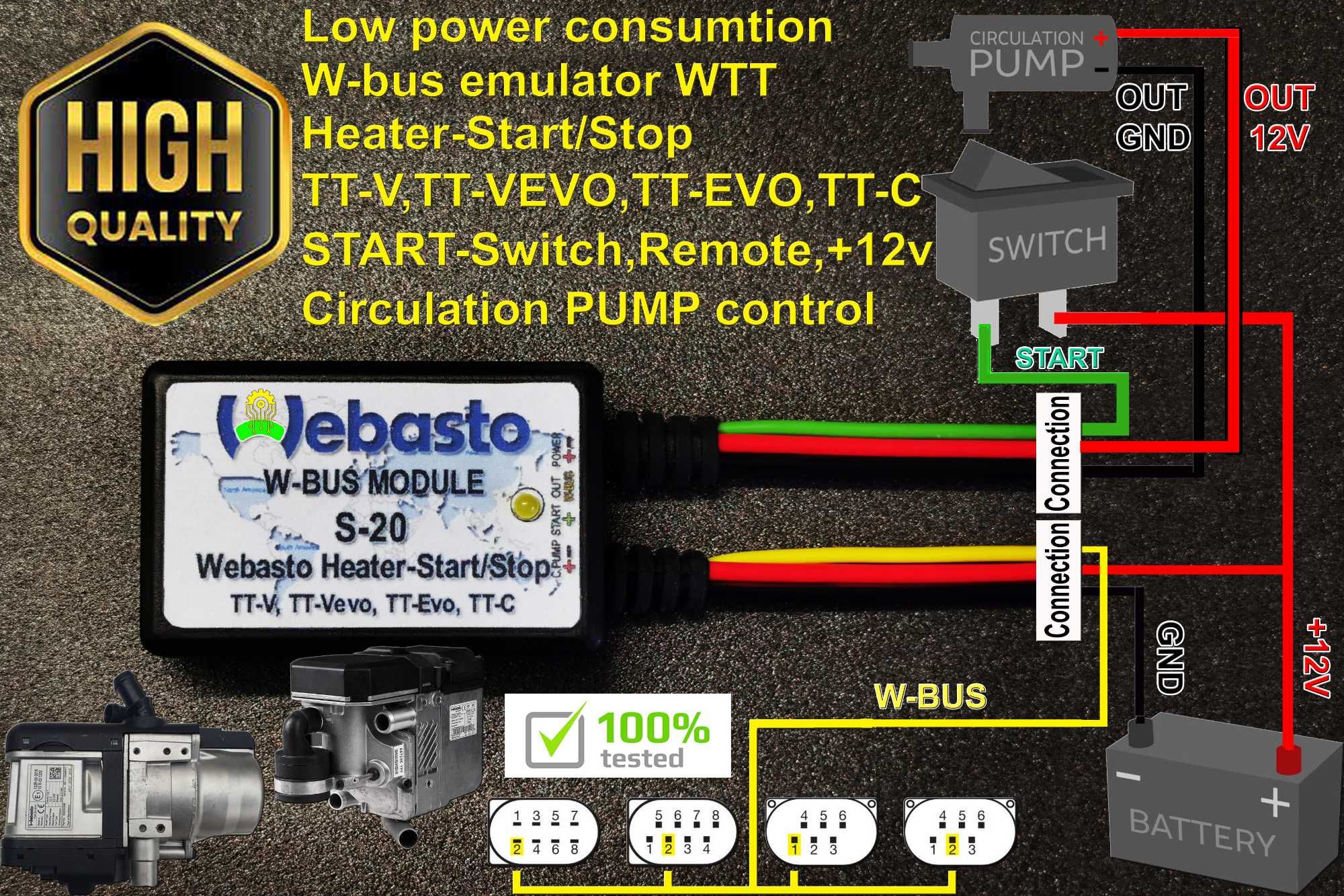 W-bus Вебасто emulator module controller