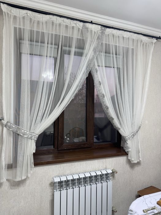 Тюль для кухни красивая красивая с серой окантовкой