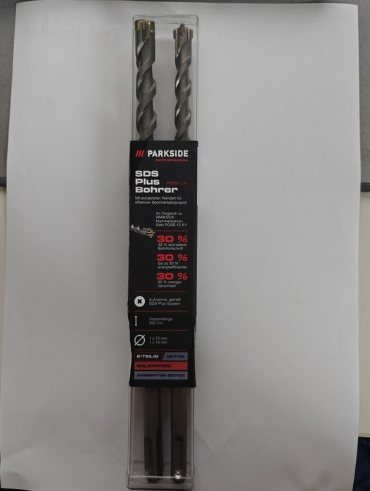 Set 2 burghie premium PARKSIDE PERFORMANCE 260 MM sds plus  beton