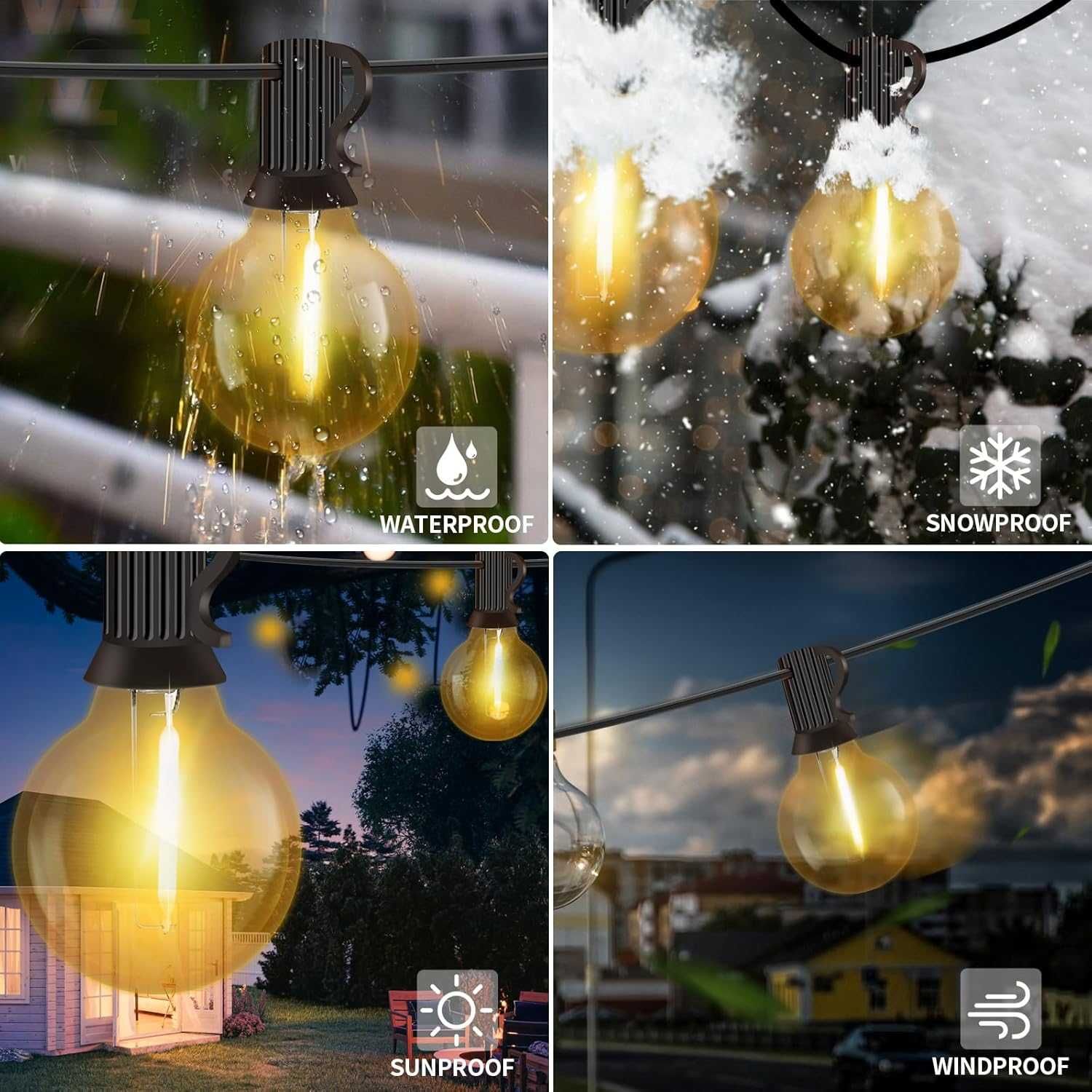 Градинско осветление  с 15  LED крушки WEDNA