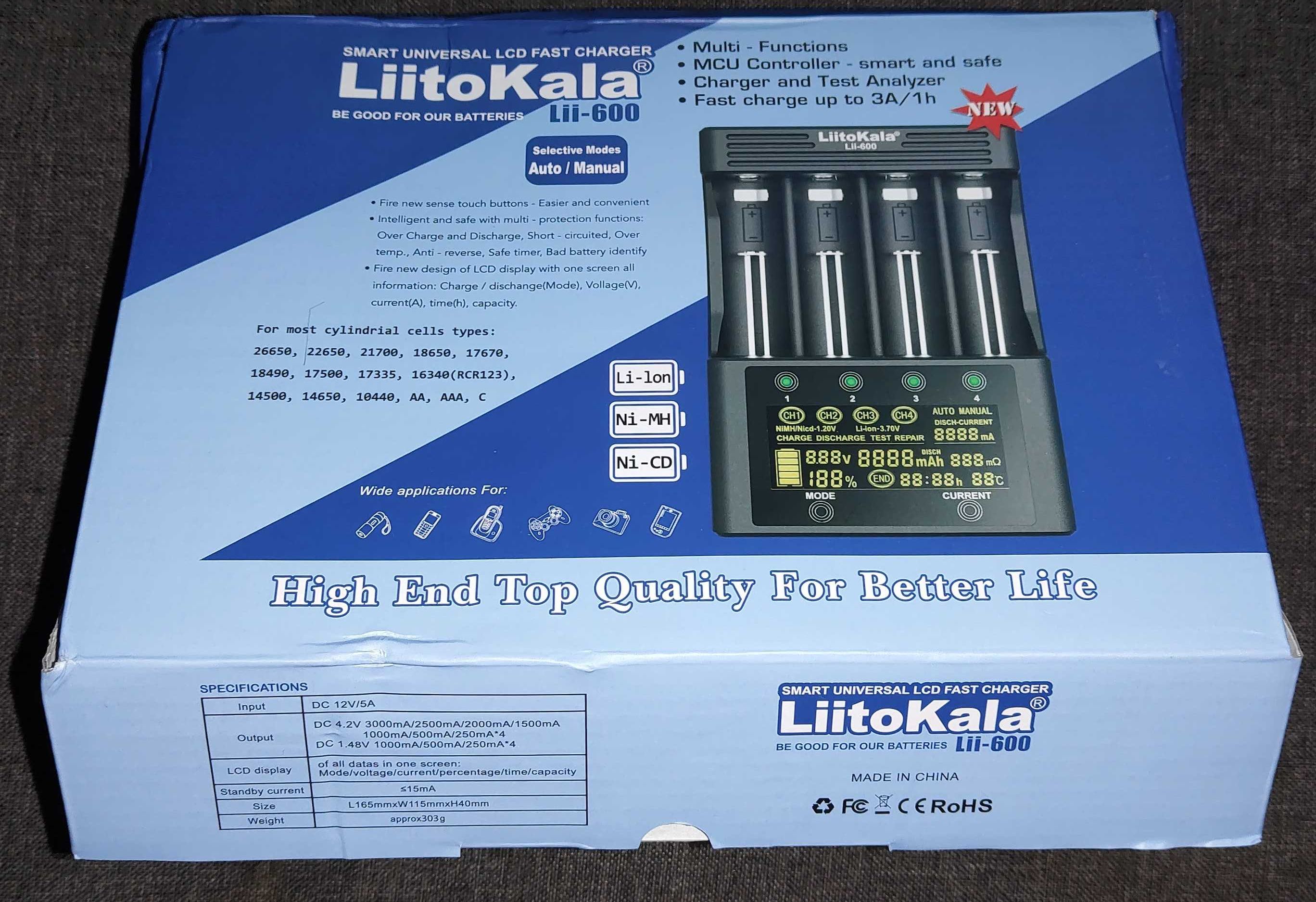 Incarcator baterii Liitokala Li500 / Li600