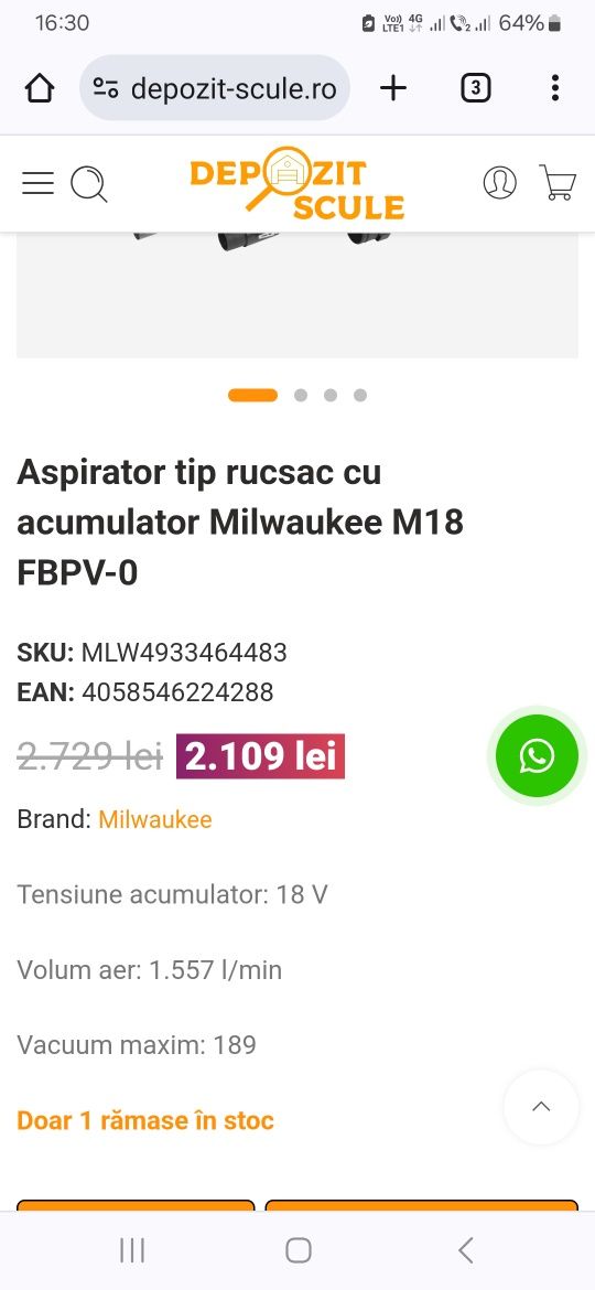 Milwaukee aspirator fbpv