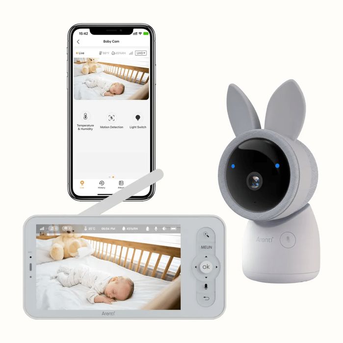 Monitor pentru bebelusi Arenti AInanny 2K UHD cu ecran LCD de 5 inch