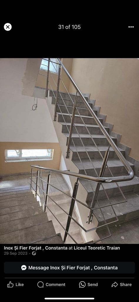 Balustrade sticla inox lemn