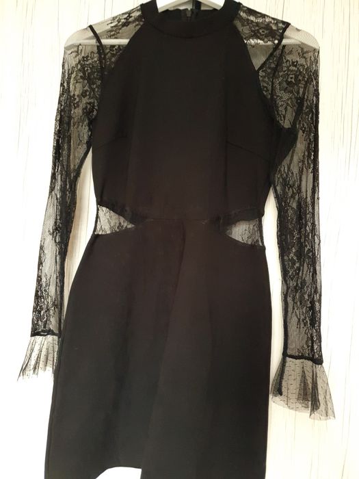 Rochie neagra ocazie cu dantela 36