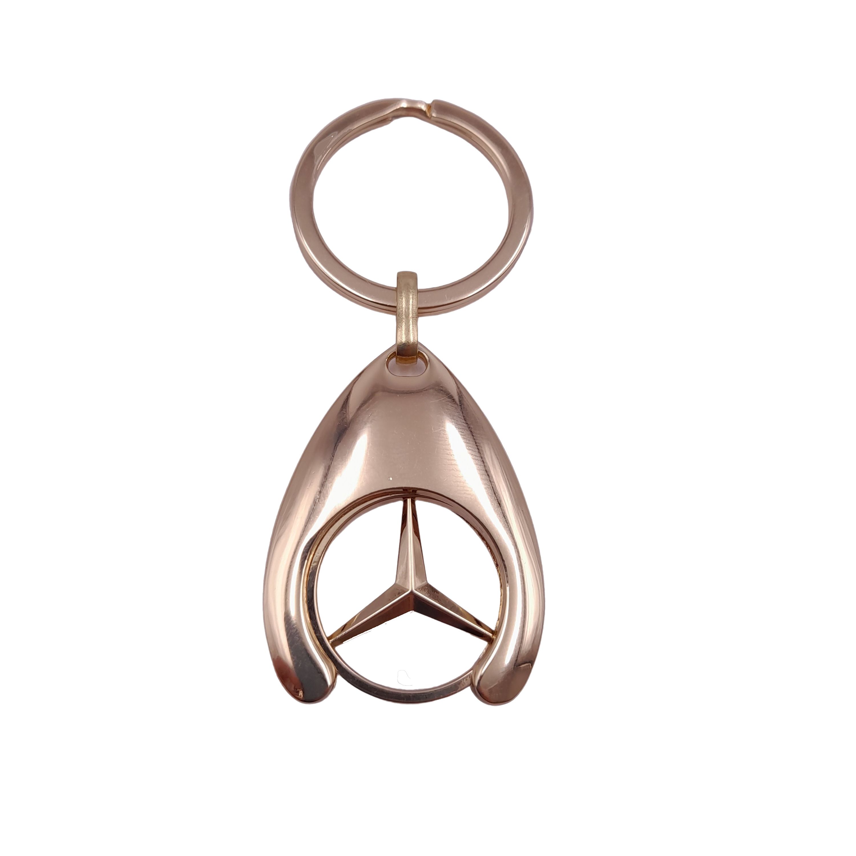 Breloc de chei IdeallStore, Gold Mercedes, 7.5 cm, metal, auriu