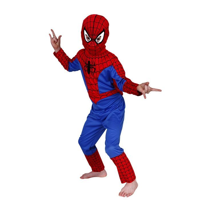 Costum First Spiderman, 100% poliester, 110-120 cm si masca plastic