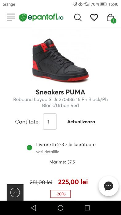 Adidași Puma nr 37,5