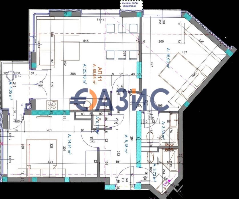 Апартамент с 2 спални в нова сграда "Трапезица до Елкабел", гр. Бургас