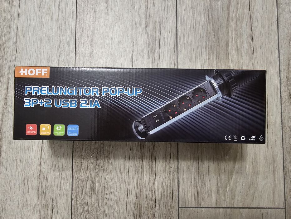 Prelungitor pop up 3p+2 usb 2.1A