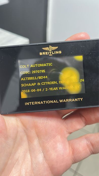 Breitling Colt acte curie card ca NOU - full box ! P