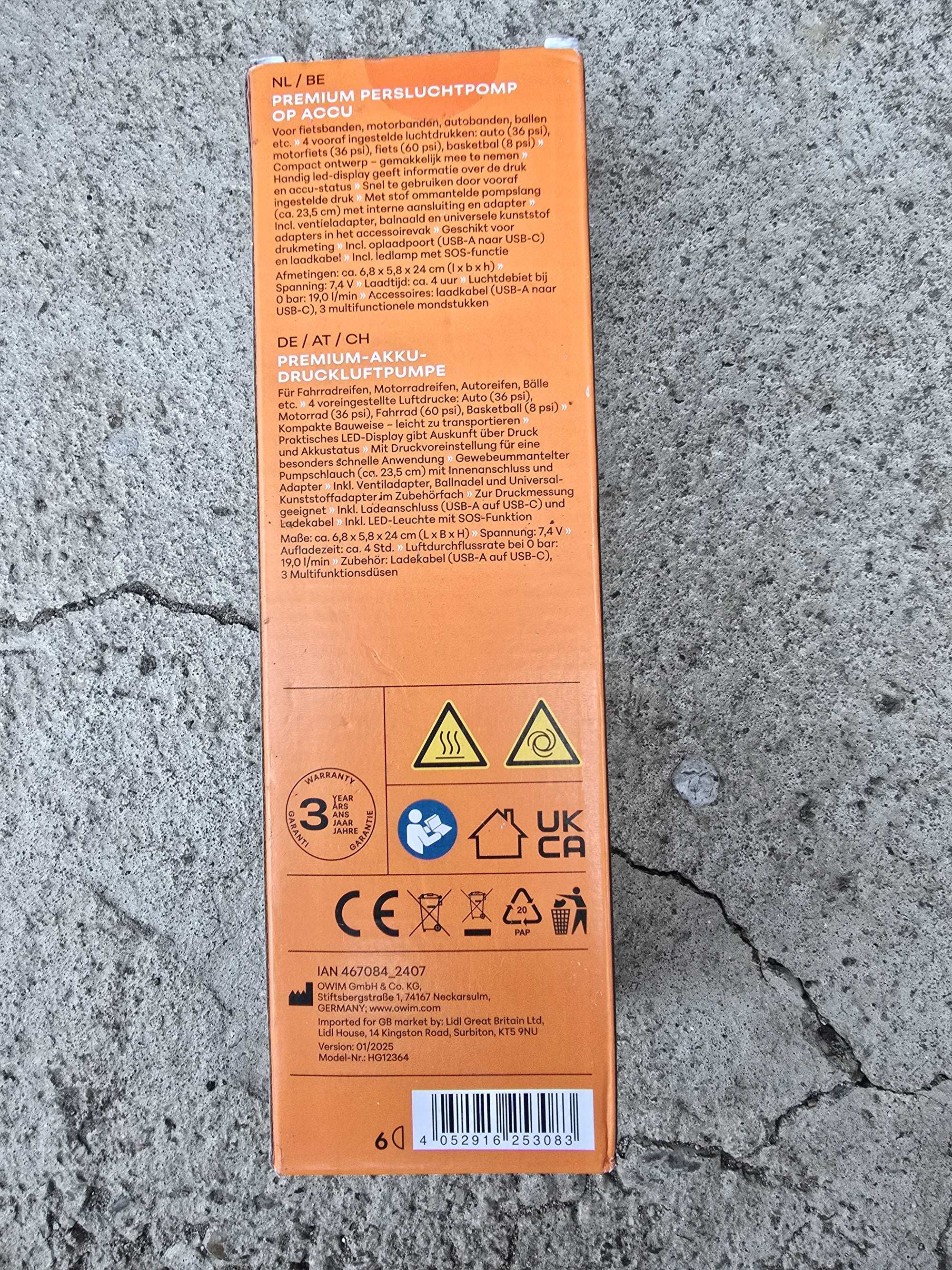 Pompa aer cu acumulator portabila / sigilat