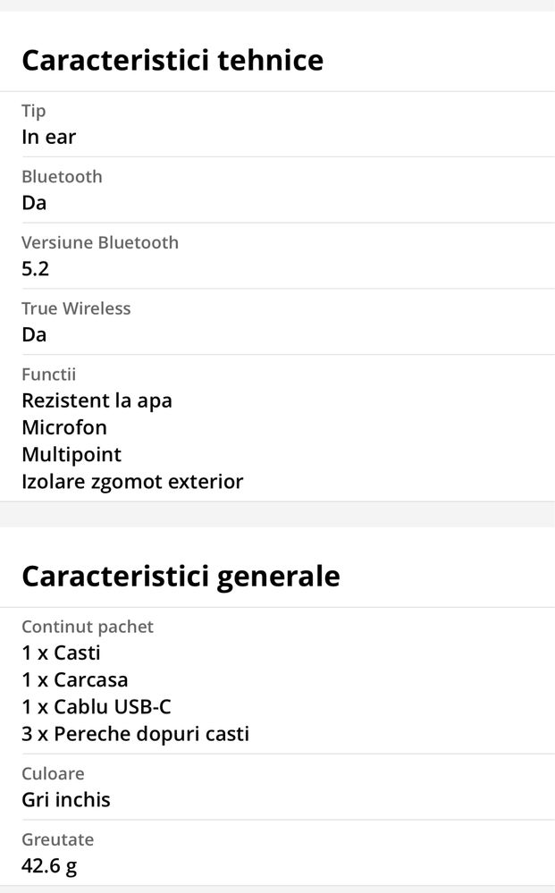 Casti audio in-ear, Jabra Elite 4, True wireless