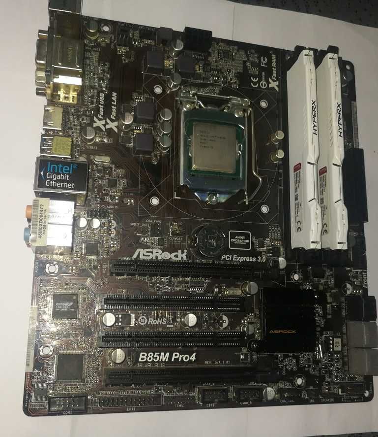 Дънна платка B85M , процесор  Intel Core i5-4670K   и памет DD3