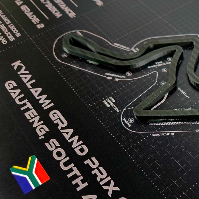 Kyalami – Hartă 3D circuit Formula 1 South African GP • GPX Collection