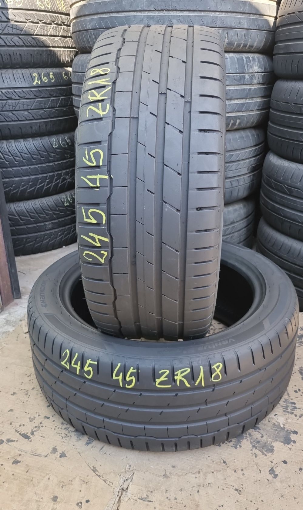 2 Anvelope Vară Hankook 245 45 ZR18 Stare Impecabilă DOT 0421.