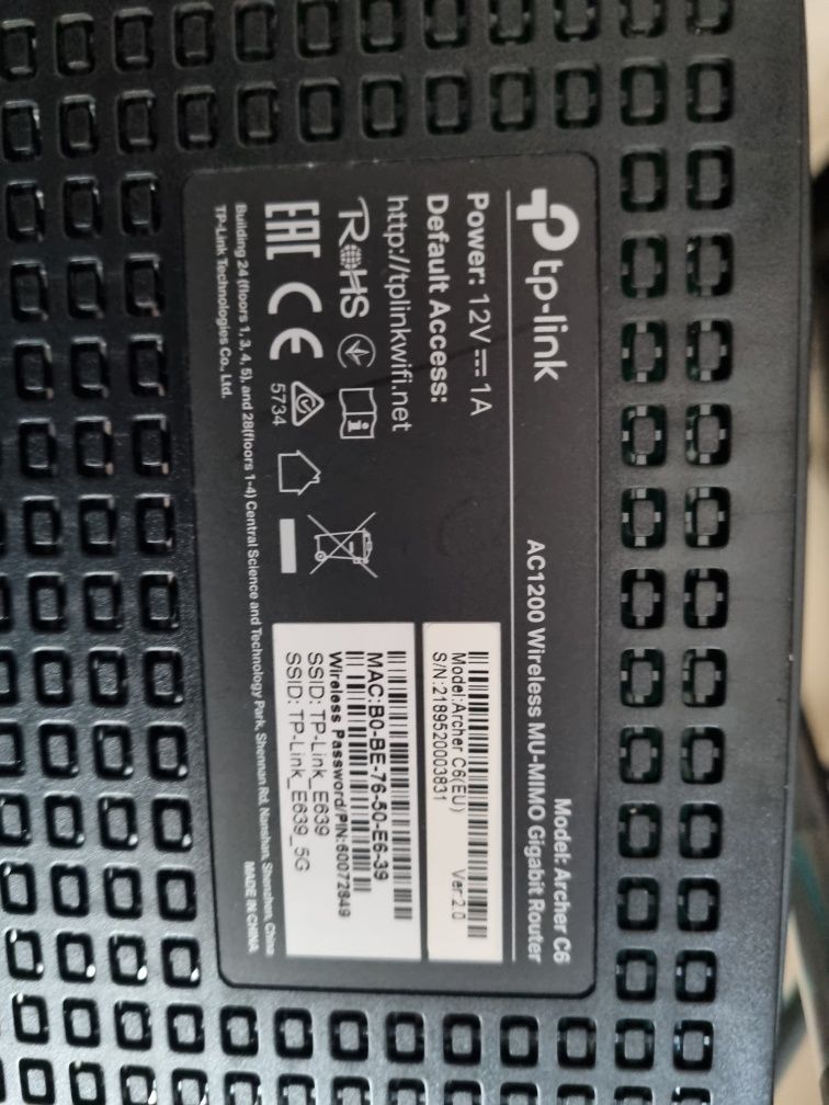 Router Tp-link AC1200 Gigabit ARCHER C6 /5 G