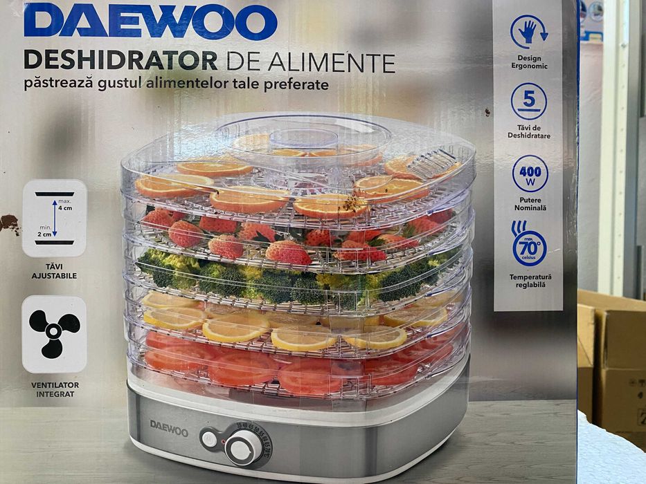 Deshidrator de alimente Daewoo DD450W, 400 W, 5 tavi