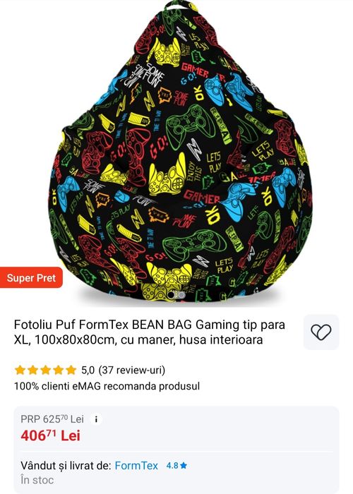 Fotoliu puf BEAN BAG