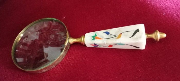 Lupa colectie maner marmura piesa foarte decorativa , 27 lungime, 11 c
