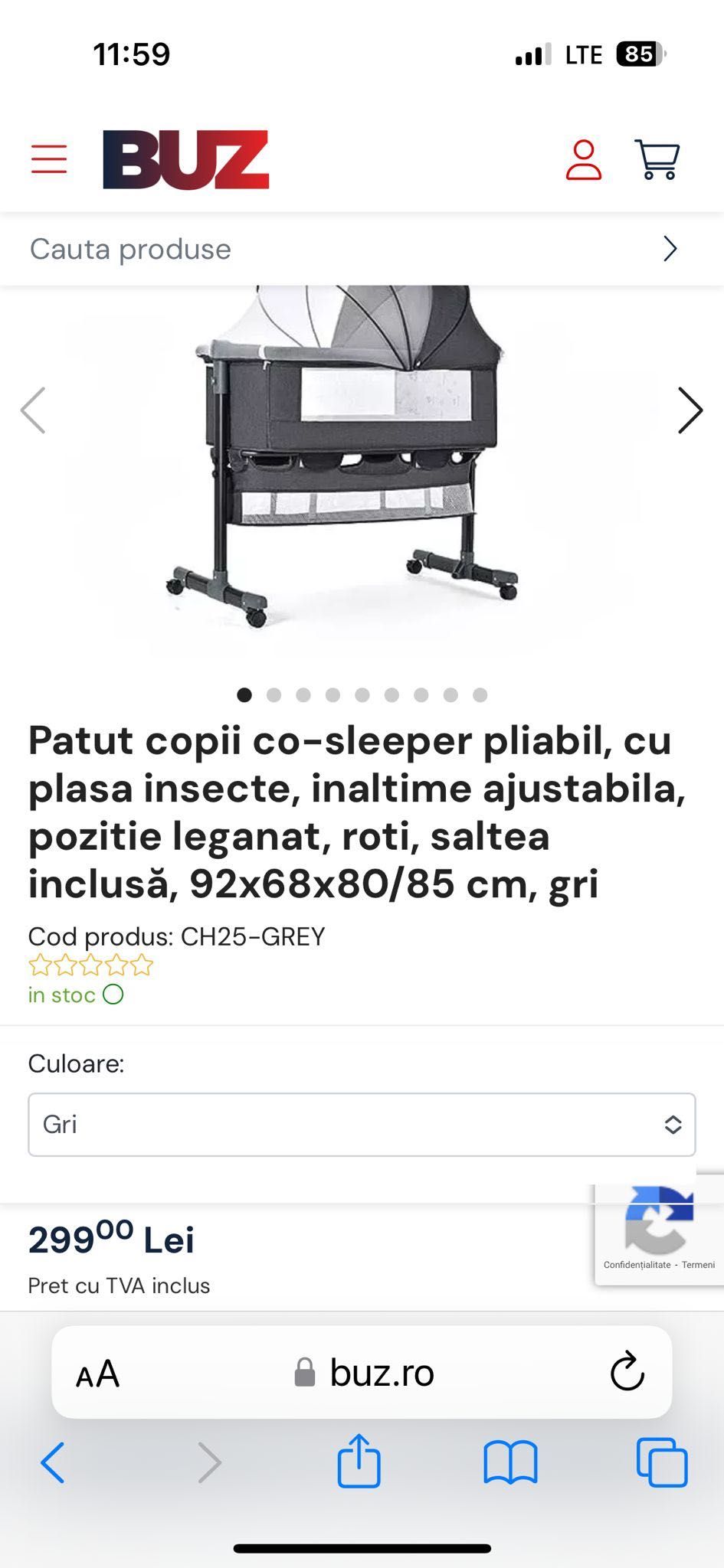 Patut copii co-sleeper pliabil, nou, folosit o singura zi
