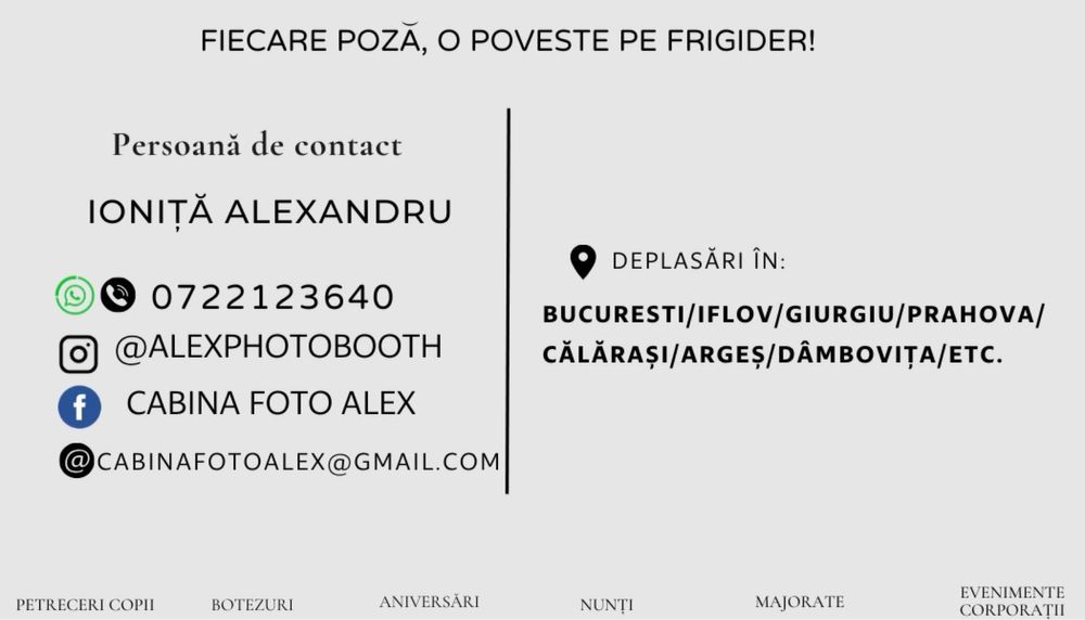 Cabina foto Photobooth Oglinda Magica Nunti Botezuri Majorat Petreceri