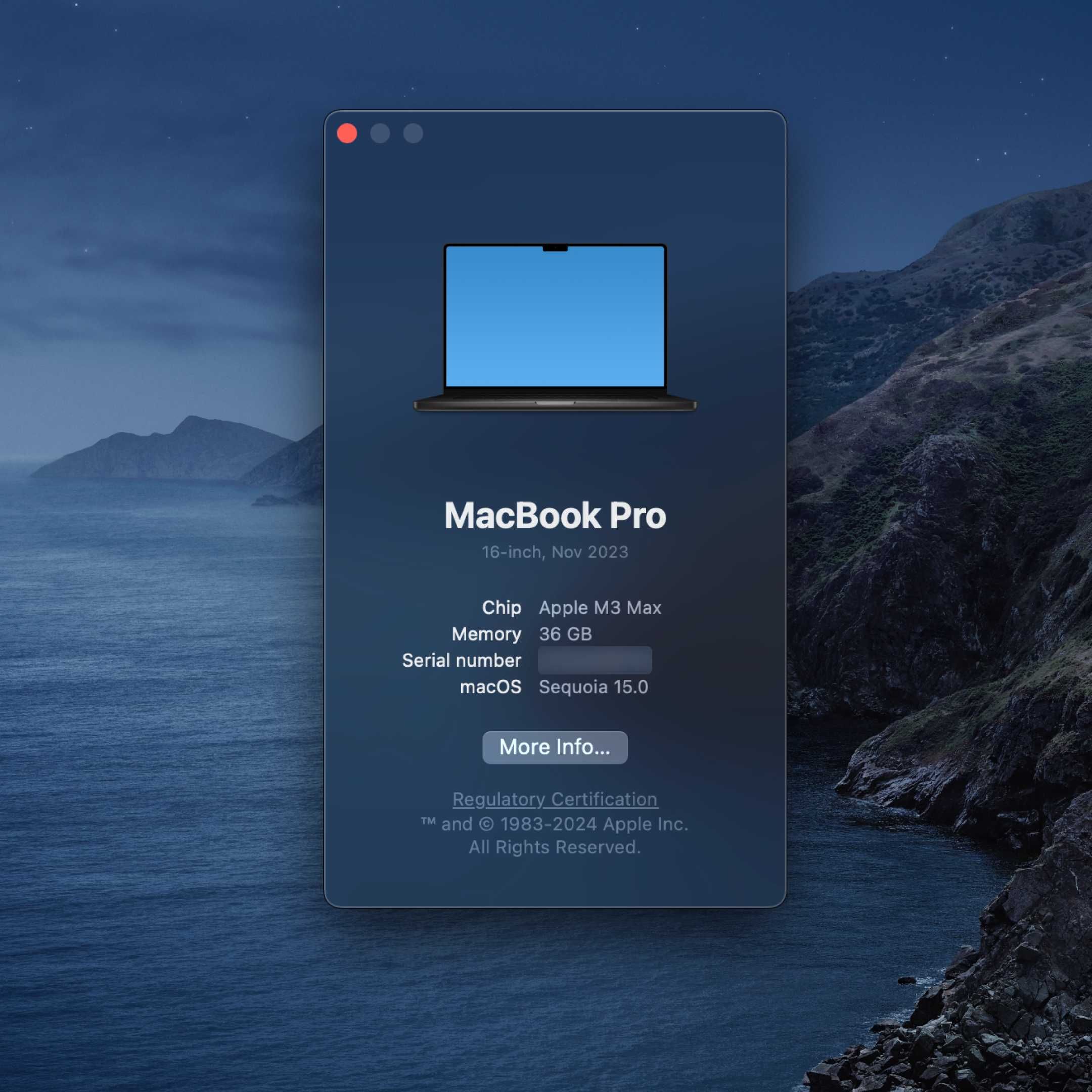 MacBook Pro 2023 – 16" / M3 Max / 36GB / 1TB SSD