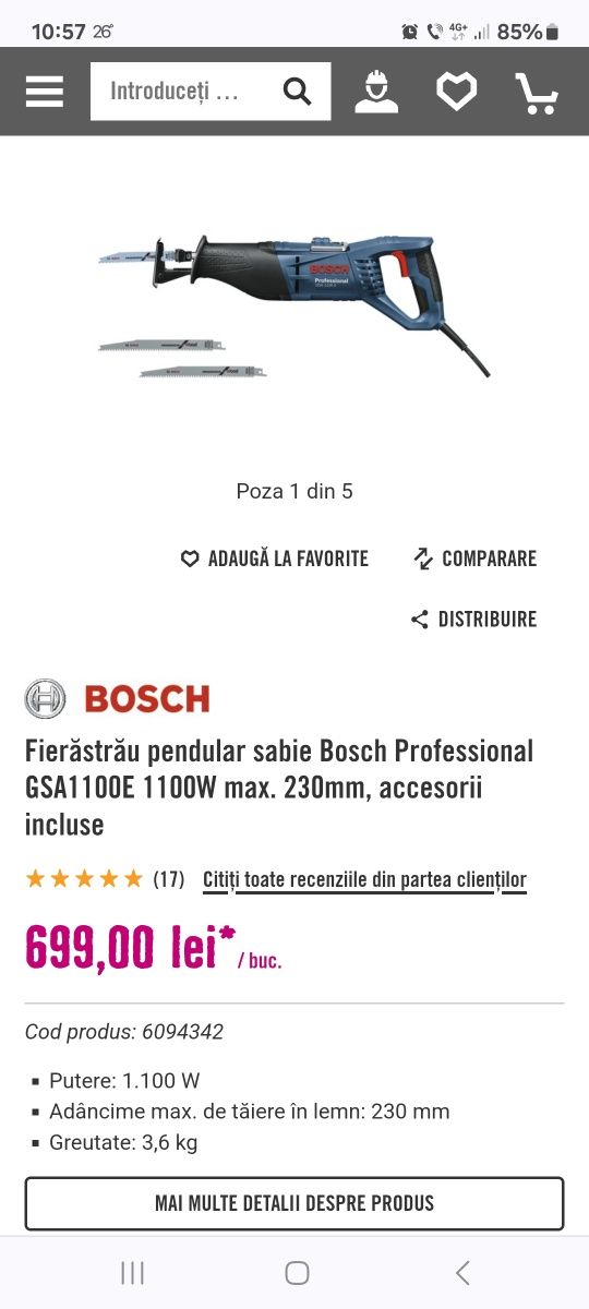 Fierastrau sabie Bosch