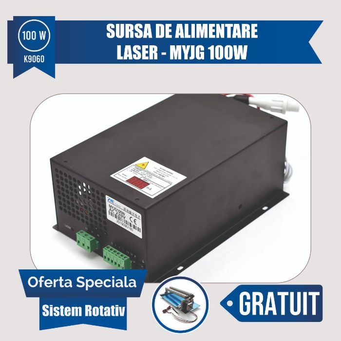 Gravator Laser K9060, Putere 100W, Controler RUIDA 900x600 mmm