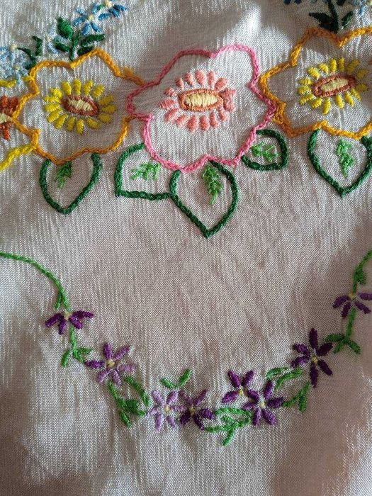 Старинна ръчно изработена покривка за маса с размери 164*125 см.