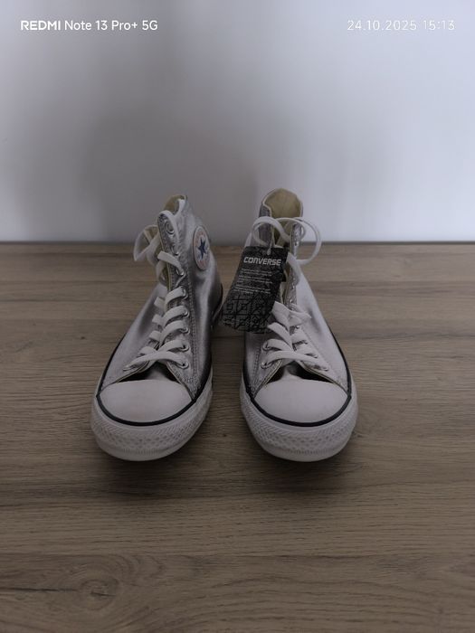 Converse Chuck Taylor All Star high-top, de culoare argintie