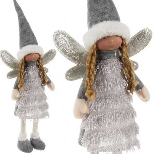 Коледна играчка Магическа Фея с крилца и телескопични крака 40см