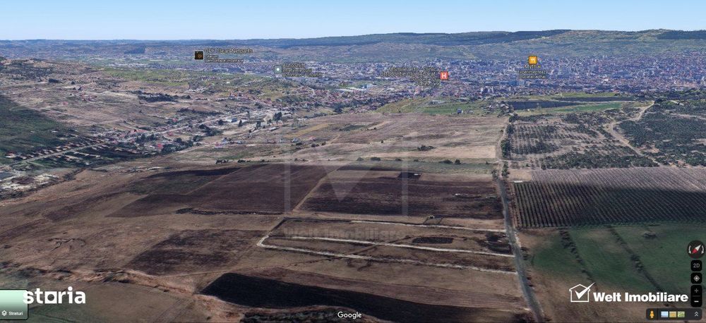 Teren intravilan de vanzare, 1,5 H, vedere panoramica, zona Iris-Aucha