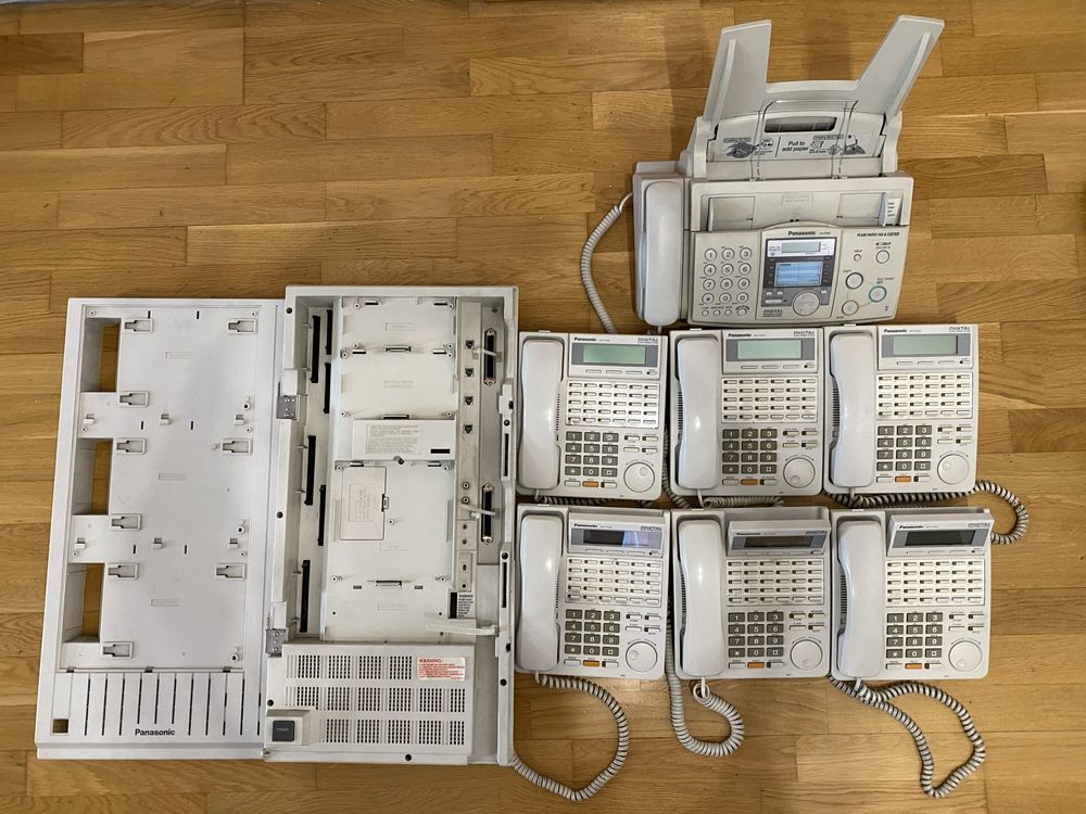 Централа Panasonic KX-TD1232, факс KX-FP363 и 6 офис телефона KX-T7433